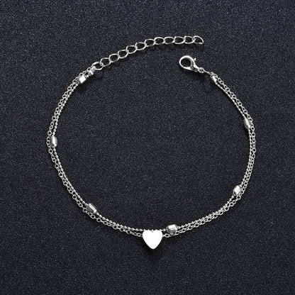 Anklet women's retro peach heart anklet