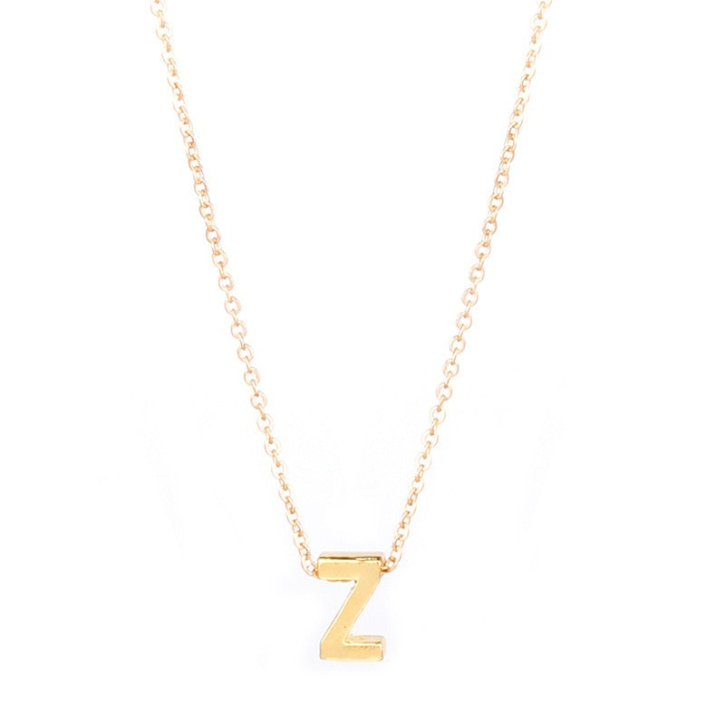 26 letter pendant necklace collarbone chain