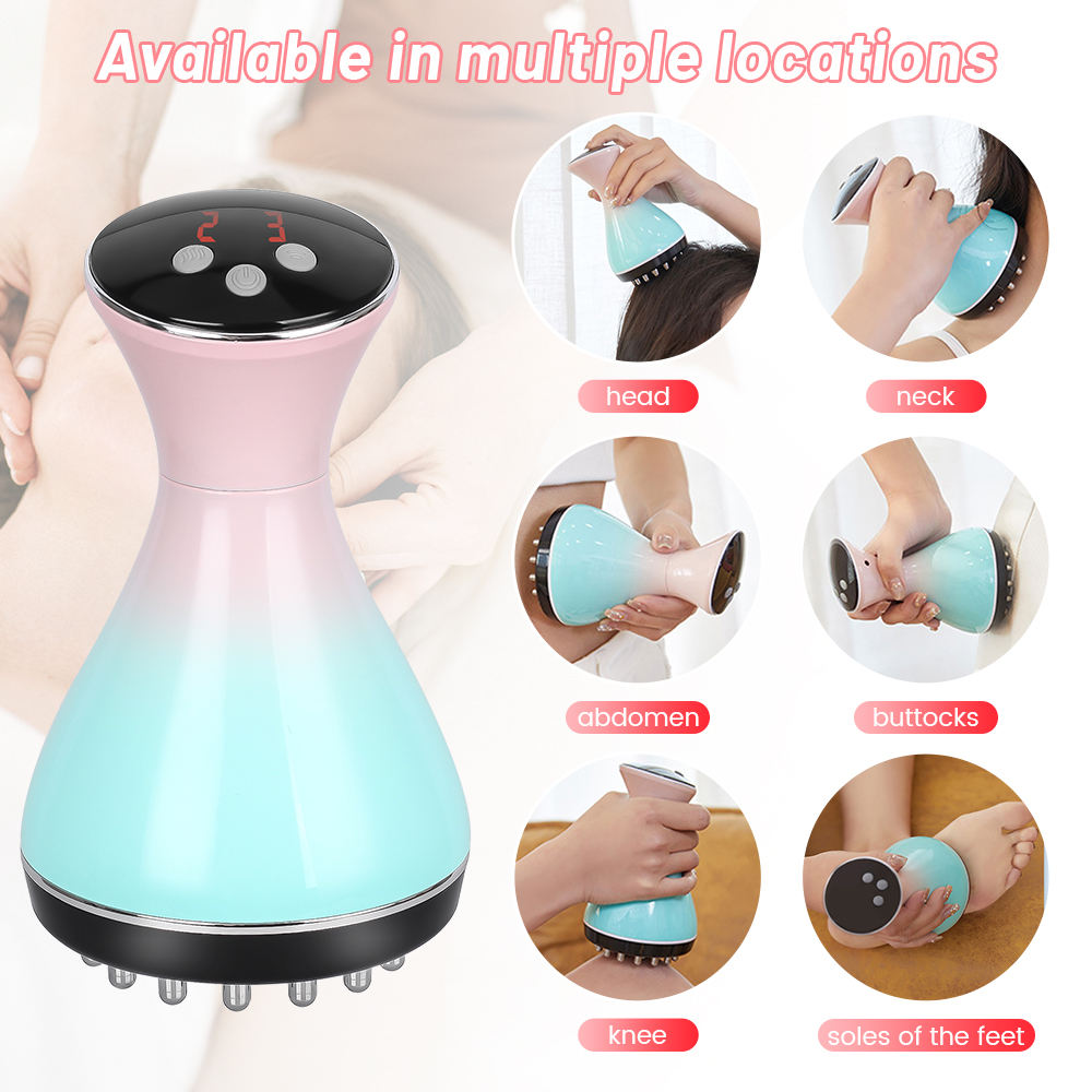 Electronic Meridian Brush Electric Scrapping Massager Anti Cellulite Magnet Therapy Guasha Scraping Fat Burner Slimming