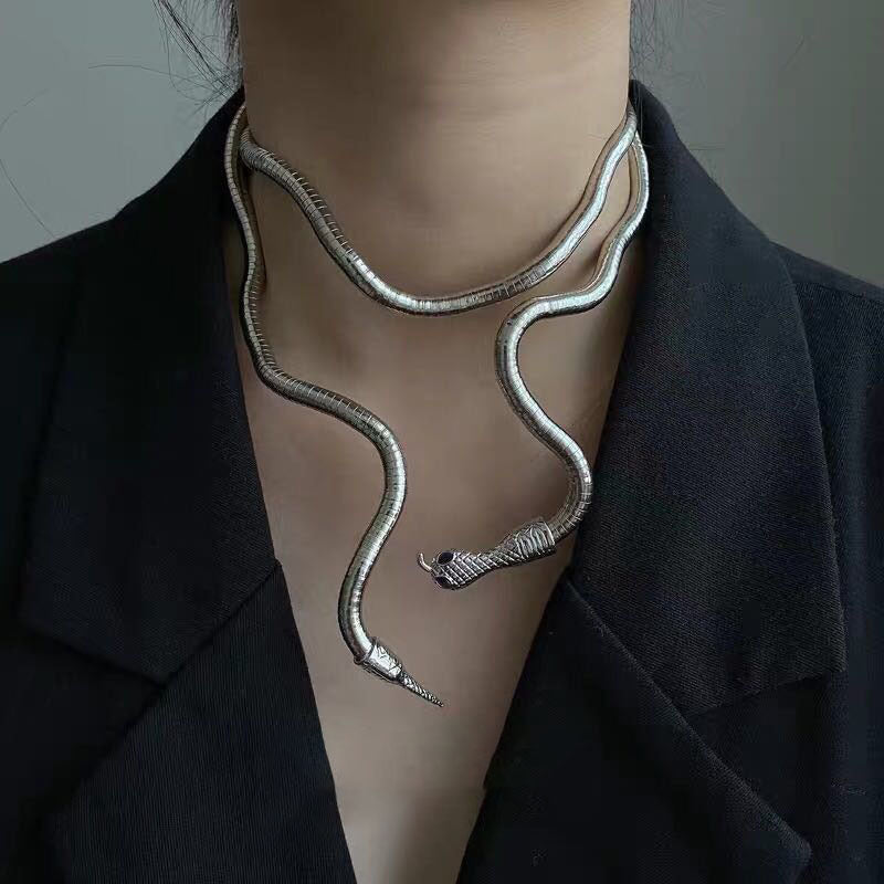 Choker Collar Alloy Necklace Snake Bracelet Snake Necklace 90CM