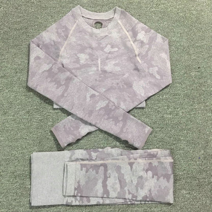 2PCS Camouflage Yoga Set