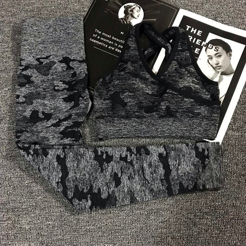 2PCS Camouflage Yoga Set