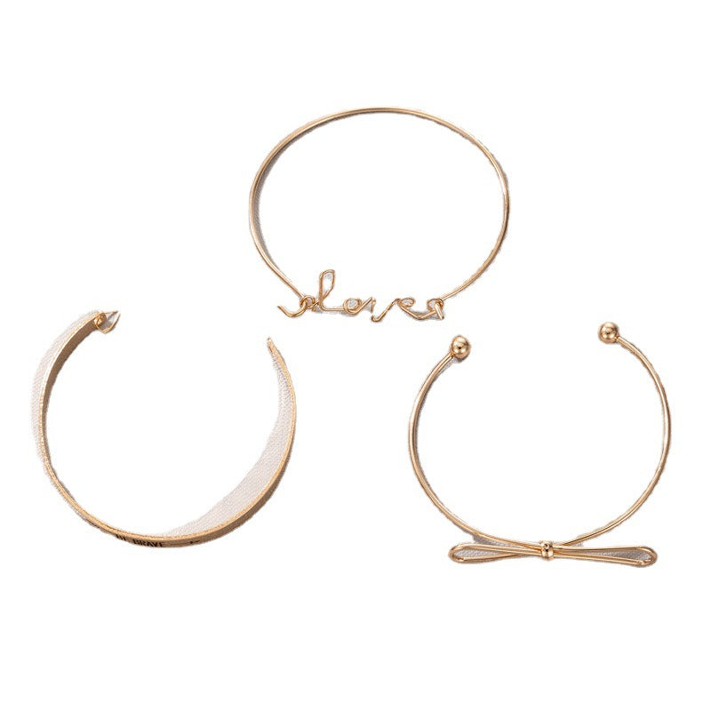 Geometric Bow Bangle Three piece Set