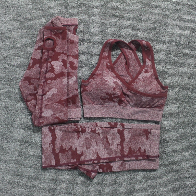 2PCS Camouflage Yoga Set