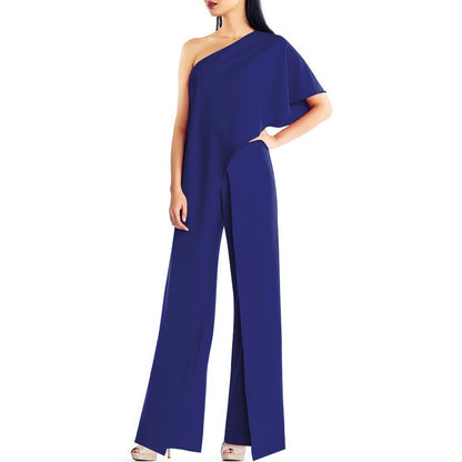 One Shoulder Jumpsuit Wide Leg