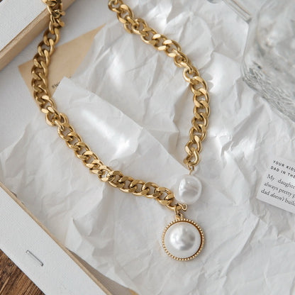 Gold Color Thick Chain Necklace for Women