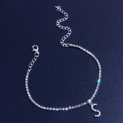 English alphabet alloy anklet