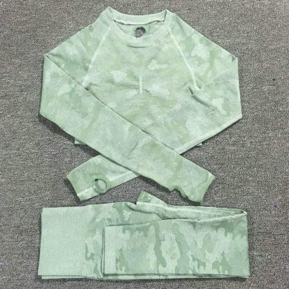 2PCS Camouflage Yoga Set