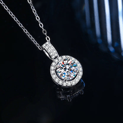 Round Zircon Necklace Silver