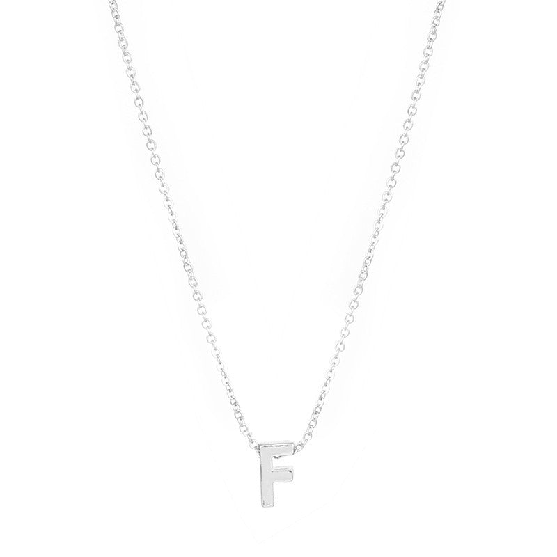 26 letter pendant necklace collarbone chain