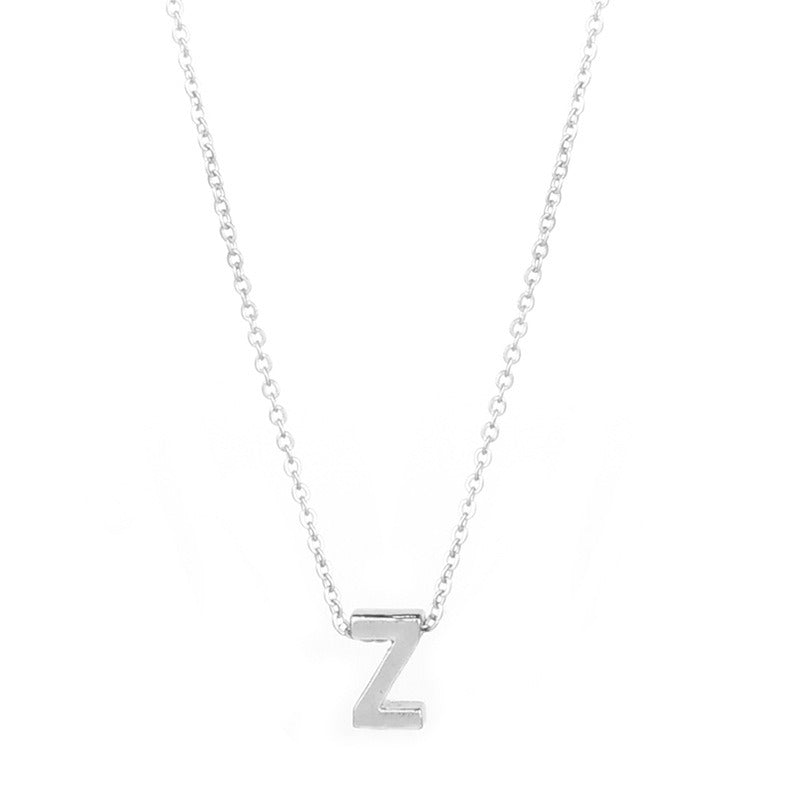 26 letter pendant necklace collarbone chain