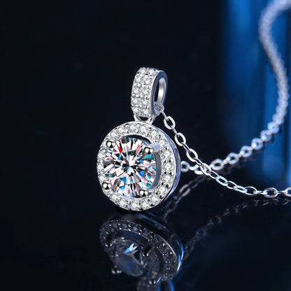 Round Zircon Necklace Silver