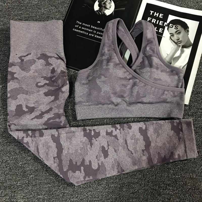 2PCS Camouflage Yoga Set