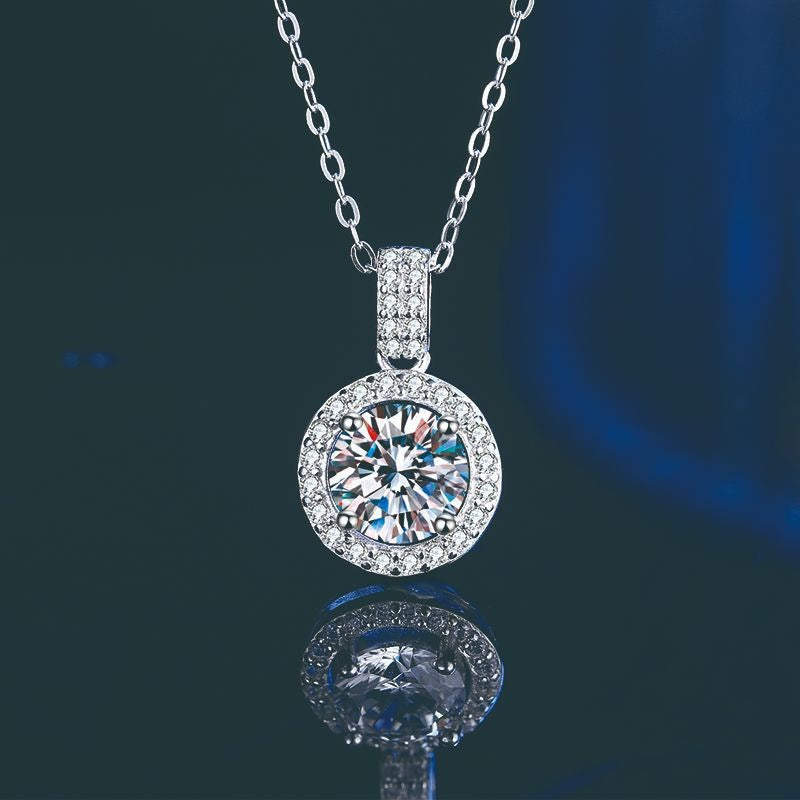 Round Zircon Necklace Silver