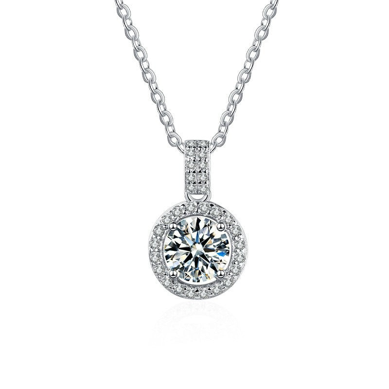 Round Zircon Necklace Silver