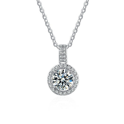 Round Zircon Necklace Silver