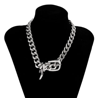 Heavy Metal Belt Choker Necklace