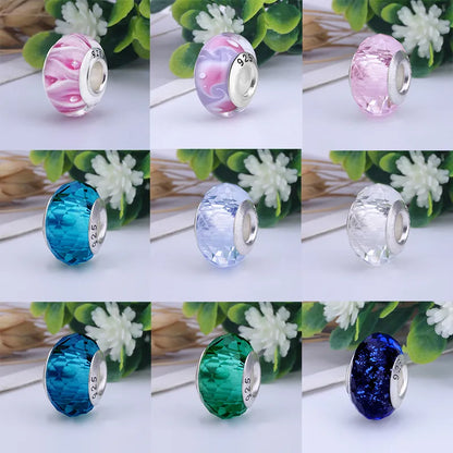 Lámpara colorida Pandora Glass Bead Murano Pulsera