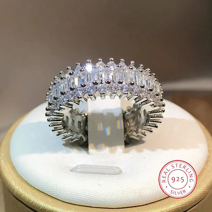 Bague en argent sterling avec zircon cubique blanc taille marquise