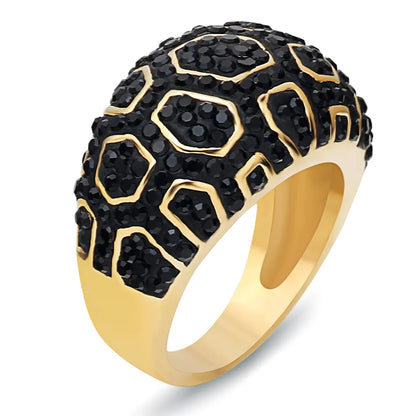 Gold Color Crystal steel Ring