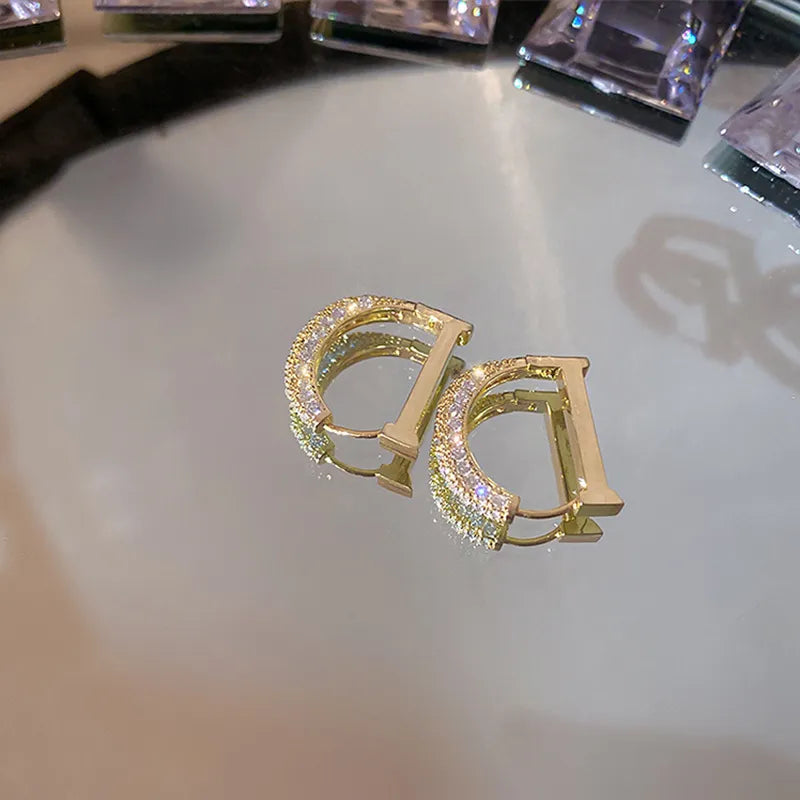 Letter D Hoop Earrings