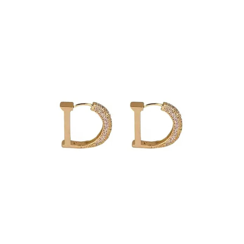 Letter D Hoop Earrings