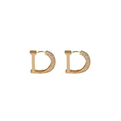 Letter D Hoop Earrings